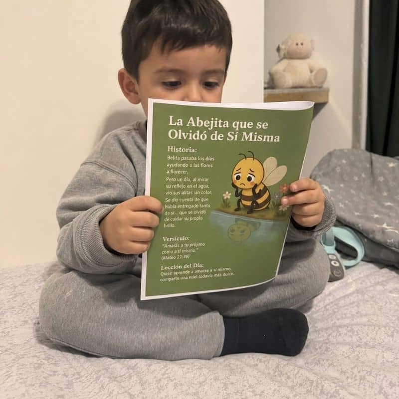 Familia compartiendo lectura bíblica